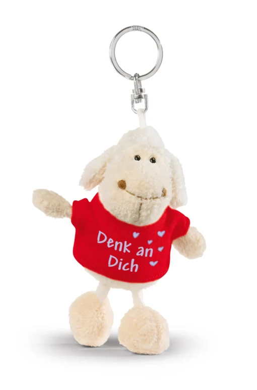 Nici 32324 Schlüsselanhänger Schaf Weiß T-Shirt Rot "Denk An Dich" Ca 10cm -Kinderspielzeugladen 32324 01 HA Frei