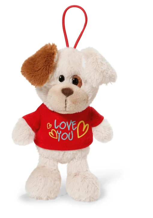 Nici 40183 Hund Mit T-Shirt "Love You" Anhänger Mit Loop 15cm Plüsch Love -Kinderspielzeugladen